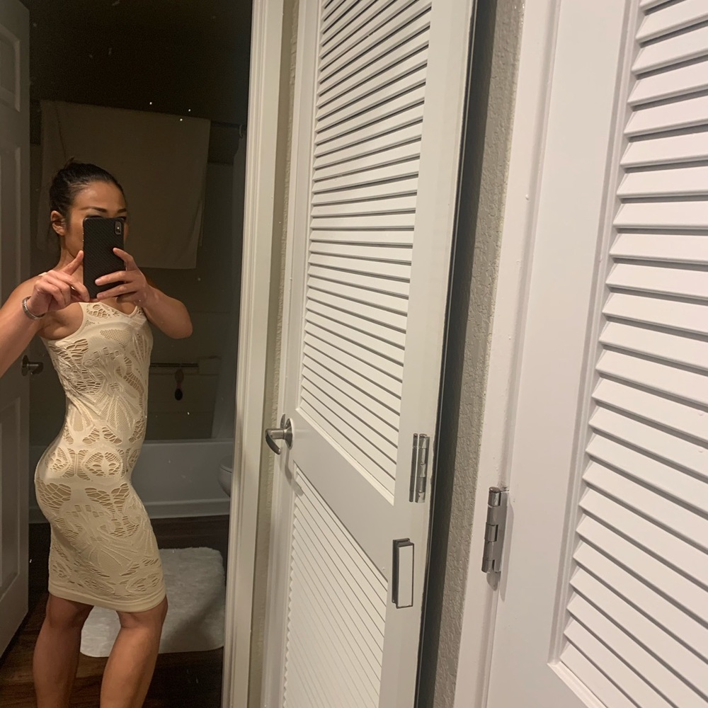 Cream Dress Sexy 😍❤️ I love this dress